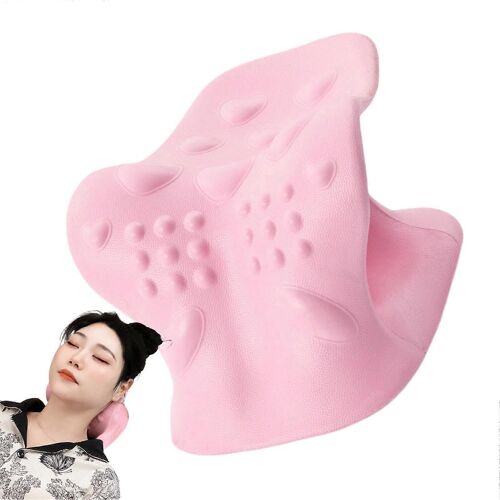 Oreiller D'étirement Cervical - Relaxant Pour La Nuque Et Les Épaules Pour Conducteurs, Hommes Et Femmes, Couleur Rose, Soutien Confortable 