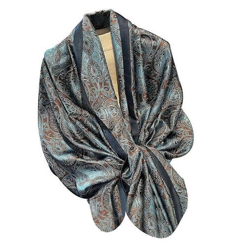 Écharpe/Châle Élégante À Motif Floral Tendance Et Soyeuse, Accessoire De Mode Indispensable.