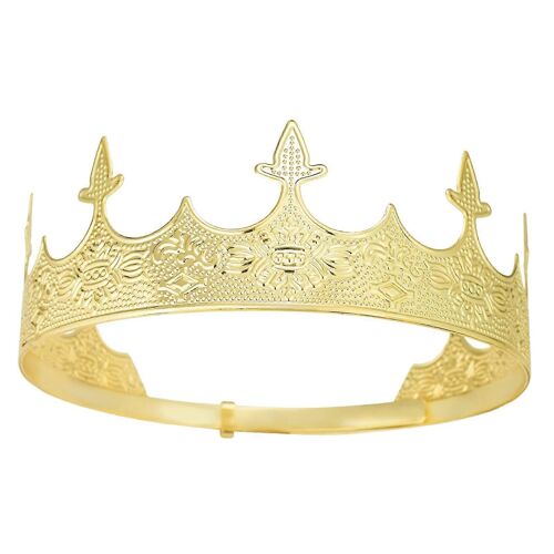 Serre-Tête En Métal Doré En Forme De Couronne De Roi, Accessoire De Déguisement Pour Une Fête D'anniversaire À Thème.