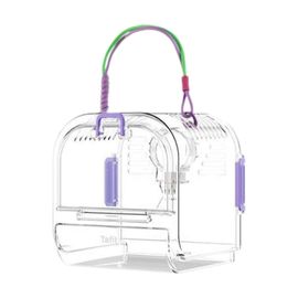 Cage De Transport Pour Petits Animaux 50 X 30 X 30 Cm, Boîte De Transport Portable Pour Furets Et Hamsters Nains, Violette, Légère Et Sûre
