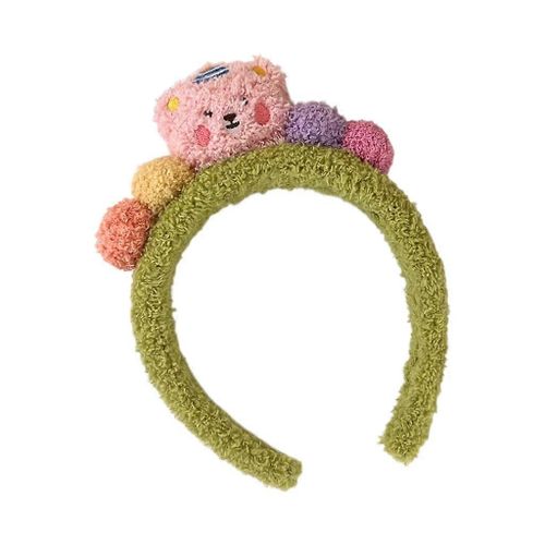 Larges Bandeaux Rembourrés Pour Cheveux De Filles, Accessoires Photo Ours De Dessin Animé, Verts, Idéaux Pour Les Studios Photo, Matière Douce