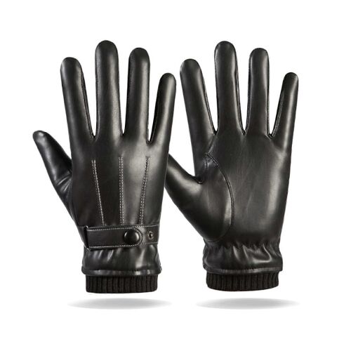 Gants D'hiver En Cuir Pu Chaud Et Tactile Pour Un Confort De Conduite Optimal