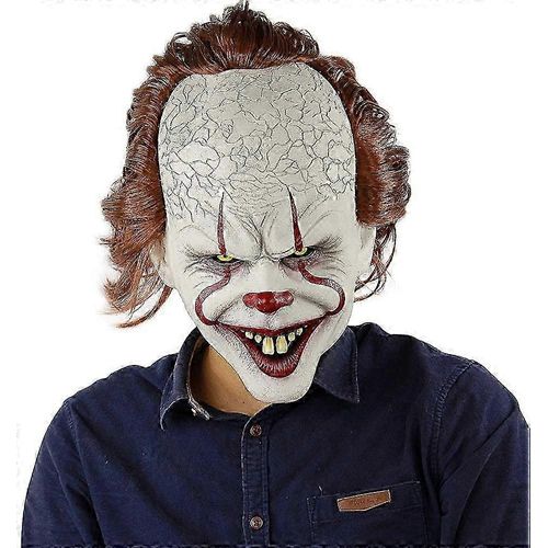 Masque De Clown Effrayant Pour Halloween, Masque De Joker Horrifique, Décorations De Cosplay Pour Festivals Et Fêtes, Accessoires De Costume