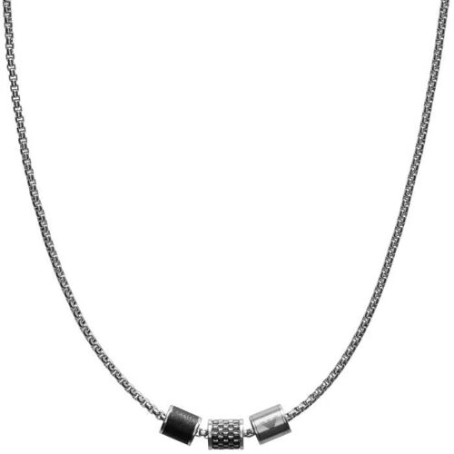 Collier - Emporio Armani - Egs2383020 - Acier Inoxydable - Cuir Noir - Longueur 50 Cm