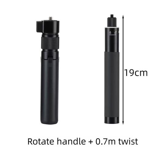 Monopode selfie invisible pour caméra d'action mode Bullet Time (compatible avec Insta360 X3/X4/X5) - Pack : Poignée rotative + Tige de 74 cm