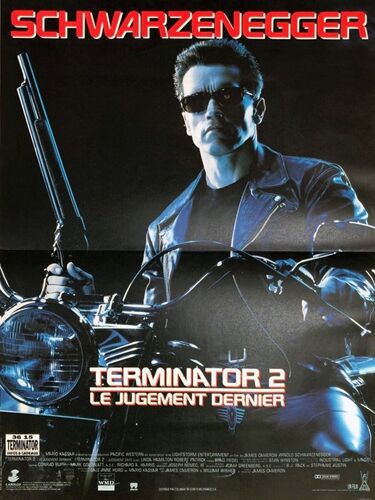 Terminator 2 : Le Jugement Dernier (Terminator 2: Judgment Day) - Véritable Affiche De Cinéma Pliée - Format 40x60 Cm -De James Cameron Avec Arnold Schwarzenegger, Linda Hamilton, Edward Furlong -1991