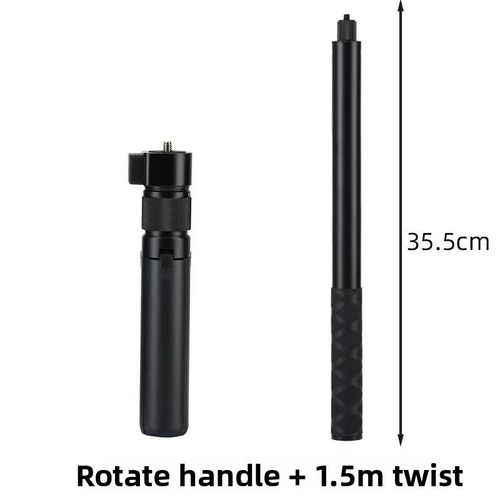 Monopode selfie invisible pour caméra d'action mode Bullet Time (compatible avec Insta360 X3/X4/X5) - Pack : Poignée rotative + Tige de 150 cm