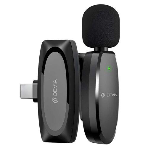 Micro-cravate sans fil avec Récepteur USB-C 10m et Réduction de Bruit ENC Devia Noir