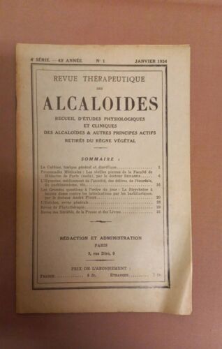 Revue Thérapeutique Des Alcaloides