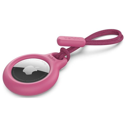 Belkin - Support sécurisé avec sangle pour étiquette Bluetooth anti-perte - rose - pour Apple AirTag