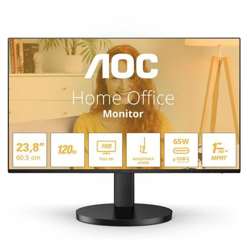 AOC Basic-line 27B3CF2 - B3 Series - écran LED - 27" - 1920 x 1080 Full HD (1080p) @ 100 Hz - IPS - 250 cd/m² - 1300:1 - 1 ms - HDMI, USB-C - haut-parleurs - noir