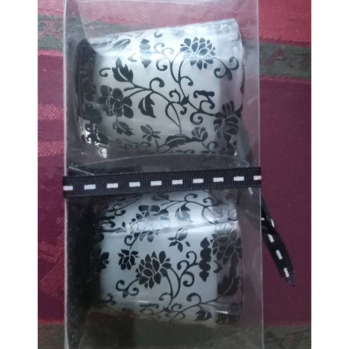 Lot de 2 verres avec bougie blanche