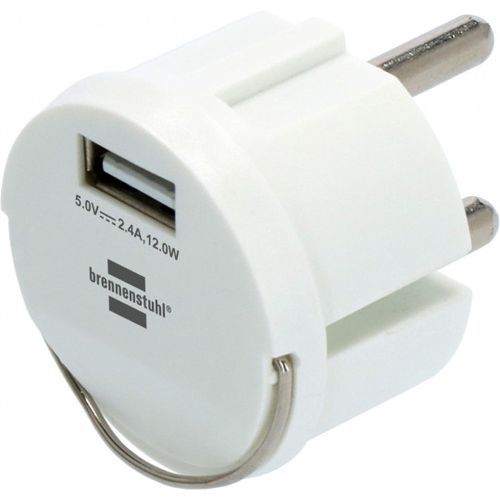 Brennenstuhl - Adaptateur pour port USB 2,4A blanc