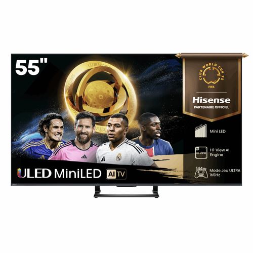 TV Mini LED QLED Hisense 4K UHD 55U7Q - 55" (140 cm) - 144 Hz - VRR - 2025