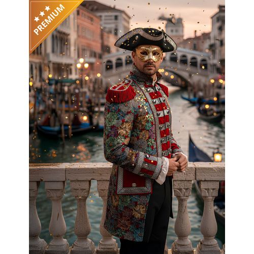 Veste De Carnaval Homme Motif Floral Haut De Gamme - Taille: M