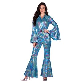 Combinaison Femme Disco Turquoise Haut De Gamme - Taille: M
