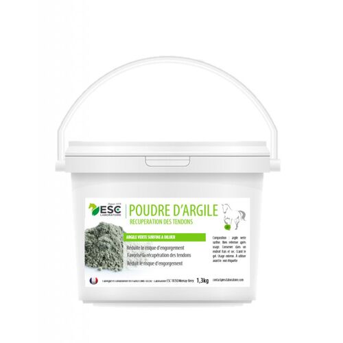 Esc Laboratoire Poudre D’Argile – Argile Riche En Nutriments À Reconstituer – Récupération Tendons Cheval 1.3 Kg
