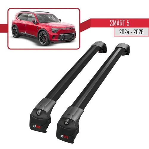 Compatible Avec Smart 5 2024-2026 Ace-2 Barres De Toit Railing Porte-Bagages De Voiture Noir Aluminium 2 Barres