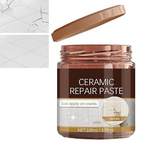 Pâte de réparation pour carrelage Koahde, pâte de réparation des rayures sur céramique, réparation des fissures dans les carreaux de céramique, réparation des petits trous haute résistance...