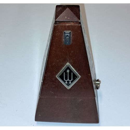 Metronome Wittner En Noyer Acajou Pyramidal Bois Vernis - Vintage Musique Rythme