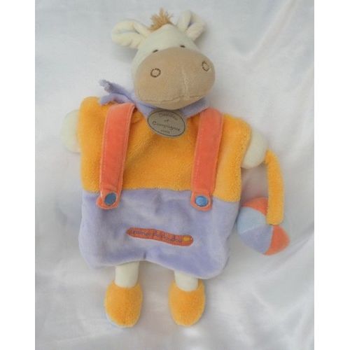 Doudou Peluche Marionnette Âne Graines de doudou Violet Orange Balle Doudou Et Compagnie