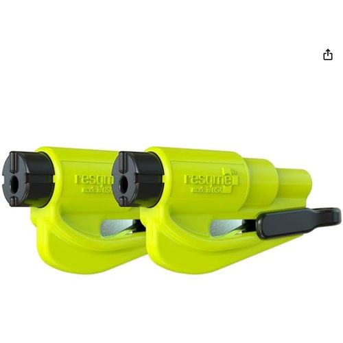 Resqme GBO-RQMTWIN Porte-Clés Sécurité, Jaune (Fluorescent), Lot de 2