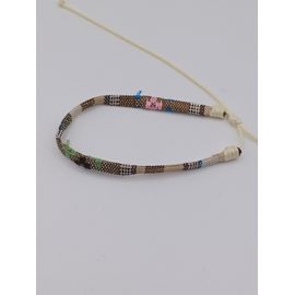 Bracelet Brésilien Tissé,Fils Multicolores, Lien Blanc,Reglable