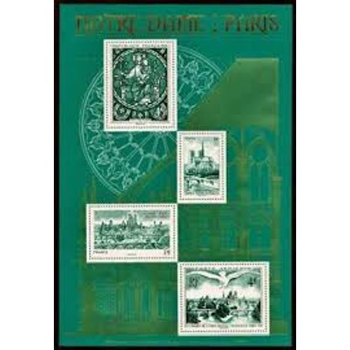 Cathédrale Notre Dame De Paris (Bloc Doré) Reprise Anciens Timbres Feuillet 5440 Année 2020 N° 5440 5441 5442 5443 Yvert Et Tellier Luxe