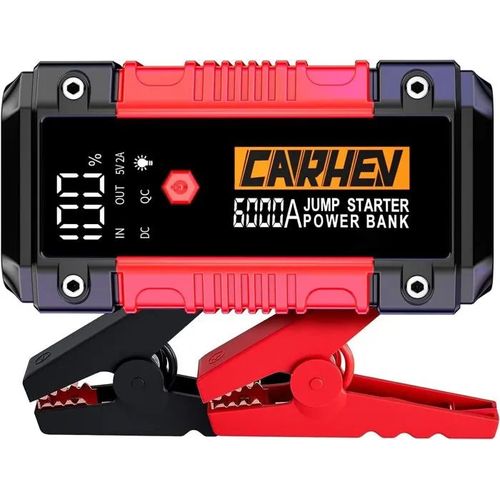 Booster Batterie Voiture 6000a26800mah Démarreur De Voiture (Jusqu¿À 10l Essence & 10l Diesel)12v Portable Jump Starter