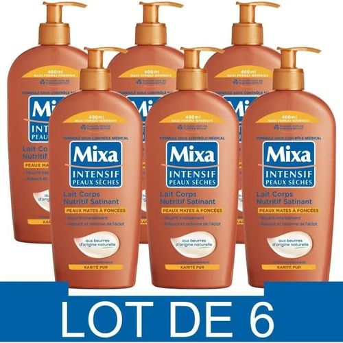 Lait Corps Nutritif Satinant - Mixa - Intensif - Peaux Sèches - 400 Ml X6 