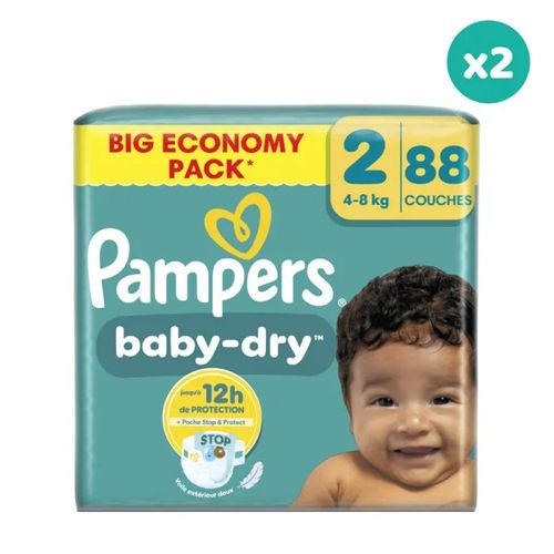 2x88 Couches Baby Dry - Taille 2 - Pampers