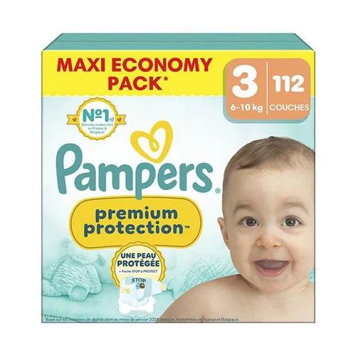 112 Couches Pampers Premium Protection, Taille 3