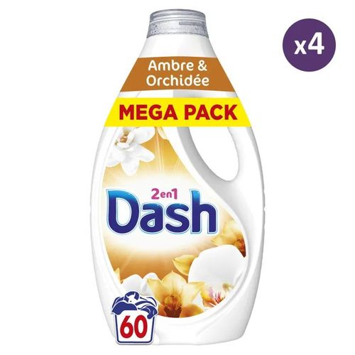 4x60 Lavages Ambre et Orchidée - Lessive Liquide - Dash