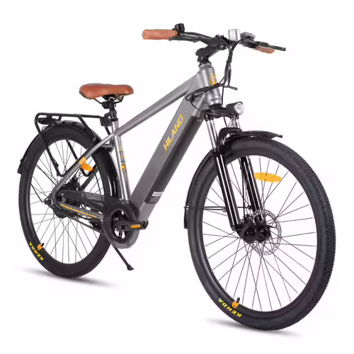 Vélo Électrique Vtt 26 Pouces Hiland Moteur 250w 36v Batterie 7.8ah Suspension Fourche All Terrain Pulse Adulte Gris