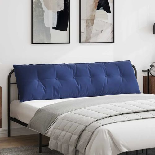 Vidaxl Coussin De Dos Bleu Police 180 X 50 Cm Tissu En Velours Côtelé