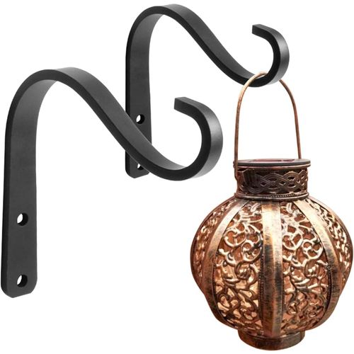 Mevronisshop-Lot De 2 Petits Supports De Panier À Suspendre, Paniers Muraux En Fer Forgé, Crochets Pour Clôture, Plantes De Jardin, Lanternes, Mangeoires À Oiseaux, Accessoires Robustes Et Durables P