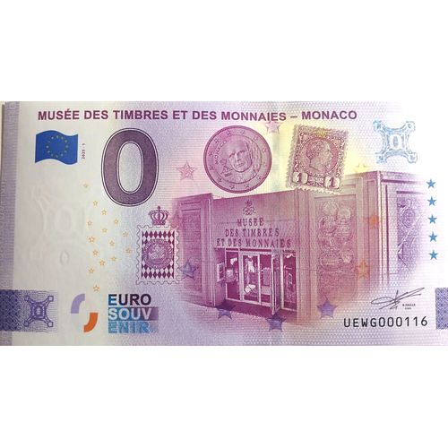 Billet Souvenir 0 Euro Musée Des Timbres Et Des Monnaies De Monaco