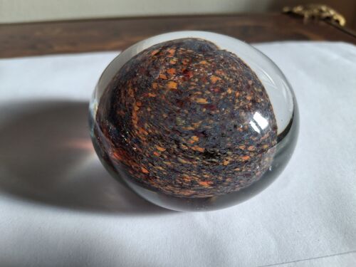 Sulfure Boule Presse-Papiers Moderne Marron Et Orange