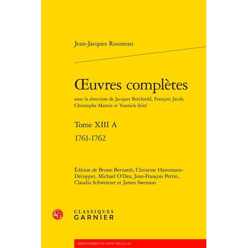 Oeuvres Complètes - Tome 8 A, 1761-1762
