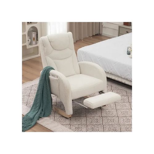 Fauteuil à bascule,fauteuil lounge, fauteuil à bascule rembourré, fauteuil d'appoint pour chambre à coucher,capacité de charge 110kg
