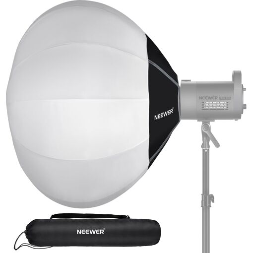 OMBAR Softbox Eclairage LED Bi-Couleur Réglable et 2 Ampoules 45W 2700K