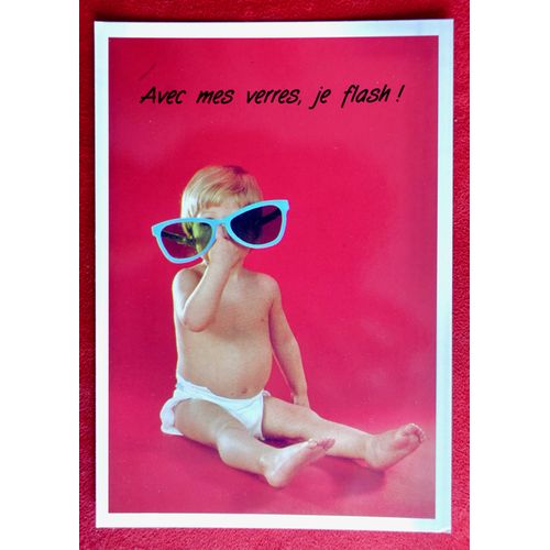 Ancienne Carte Postale Bebe Humour. Avec Mes Verres Je Flash. Série Bébés. Enfants. Finlande.