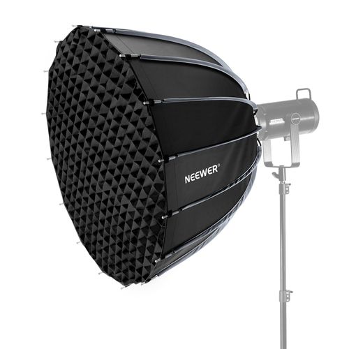 NEEWER Basics Softbox Parabolique Monture Bowens, 35,4" Soft Box à Dégagement Rapide Diffuseur de Lumière/Grille/Sac Compatible avec Godox Compatible avec Aputure 600d Studio Vidéo Éclairage, NS38P