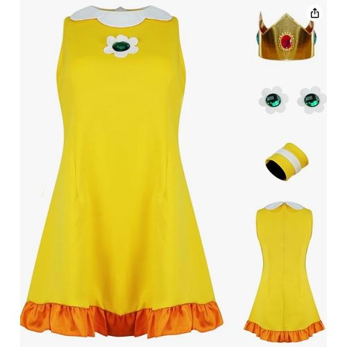 Costume De Princesse Pour Femme - Robe De Tennis Avec Couronne Et Boucles D'Oreilles - Costume D'Halloween Pour Adulte