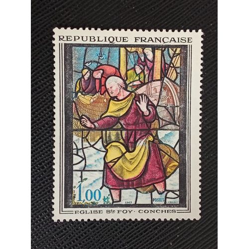 Timbre France Yt 1377 Conches: Église Sainte Foy 1963 ( 091212 )
