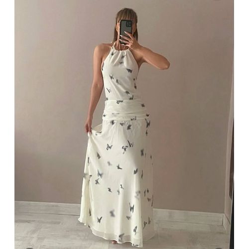 Robe Longue Dos Nu Papillon