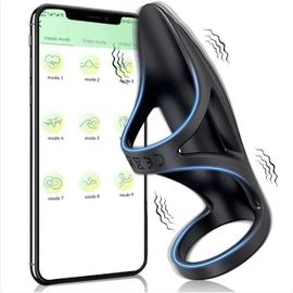 Anneau De Pénis Vibrant Pour Hommes,Retard D¿Éjaculation, Jouets Sexuels, Anneau Pénien,App Anneau Vibrant Pour Pénis Anneau Pour Clitoris Vibrateur Retardement De L¿Éjaculation Produits Pour Adultes