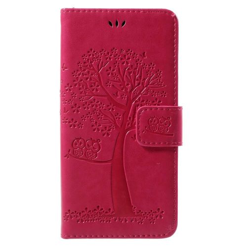 Housse pour Huawei P10 Lite Arbre et Hiboux à Lanière