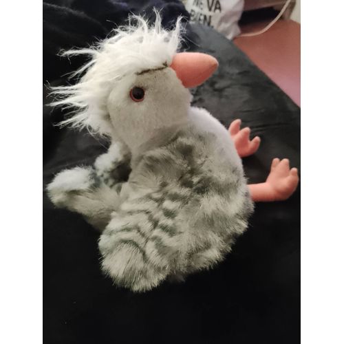 Peluche oiseau gris/orange années 2000.