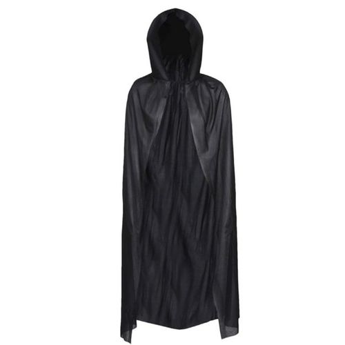 Cape Noire Avec Capuche - Déguisement Adulte, Costume Halloween Femme Ou Homme, Déguisement Femme Style Sorcière, Vampire, Médiéval, Black Ou Fancy Dress, Pour Halloween, Cosplay Et Carnaval